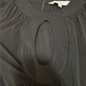 Trina Turk Black Blouse with Keyhole Detail